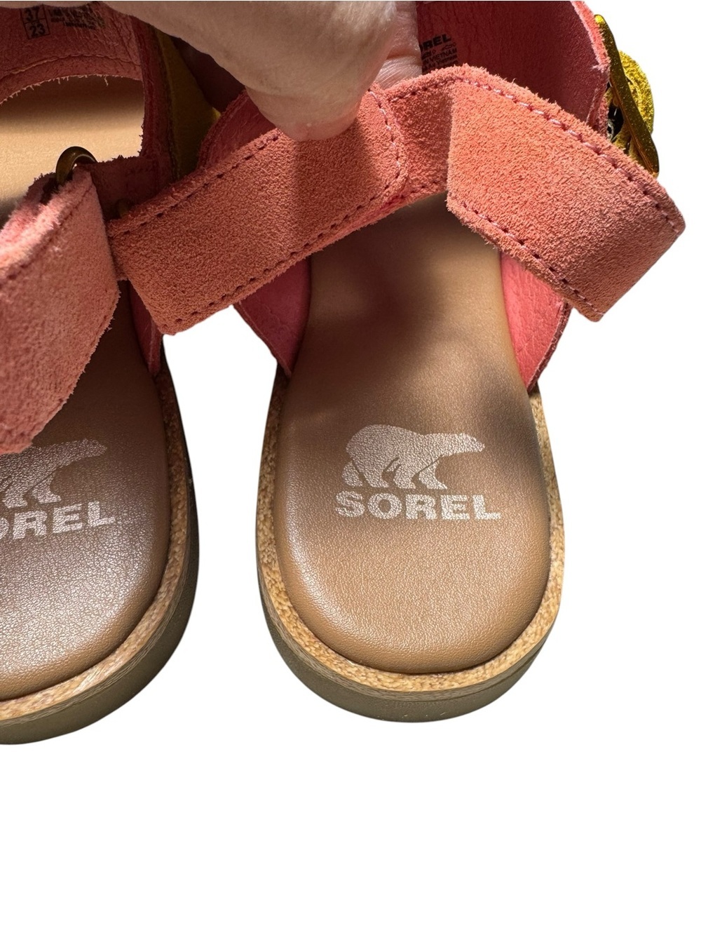 NWT New Sorel Ella III Slingback Flat Sandal In Coral Blossom Size 6 - Picture 6 of 9
